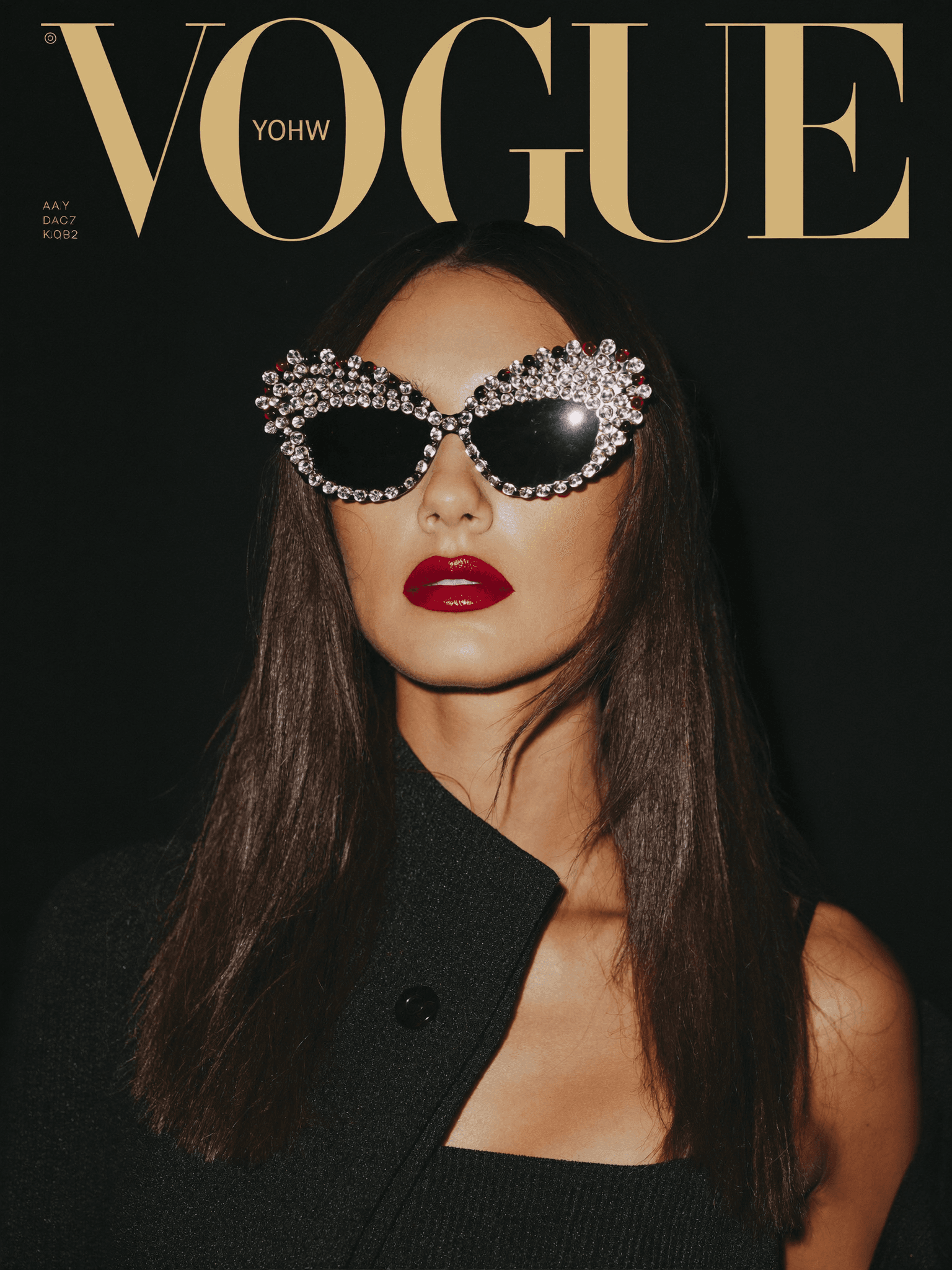 High fashion editorial with cat eye sunglasses
